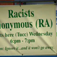 Sign in front of Trinity United Church of Christ in Concord, N.C., publicizing its Racists Anonymous meetings, which the church says are meant to bring about honest discussion and change.
WCNC screenshot